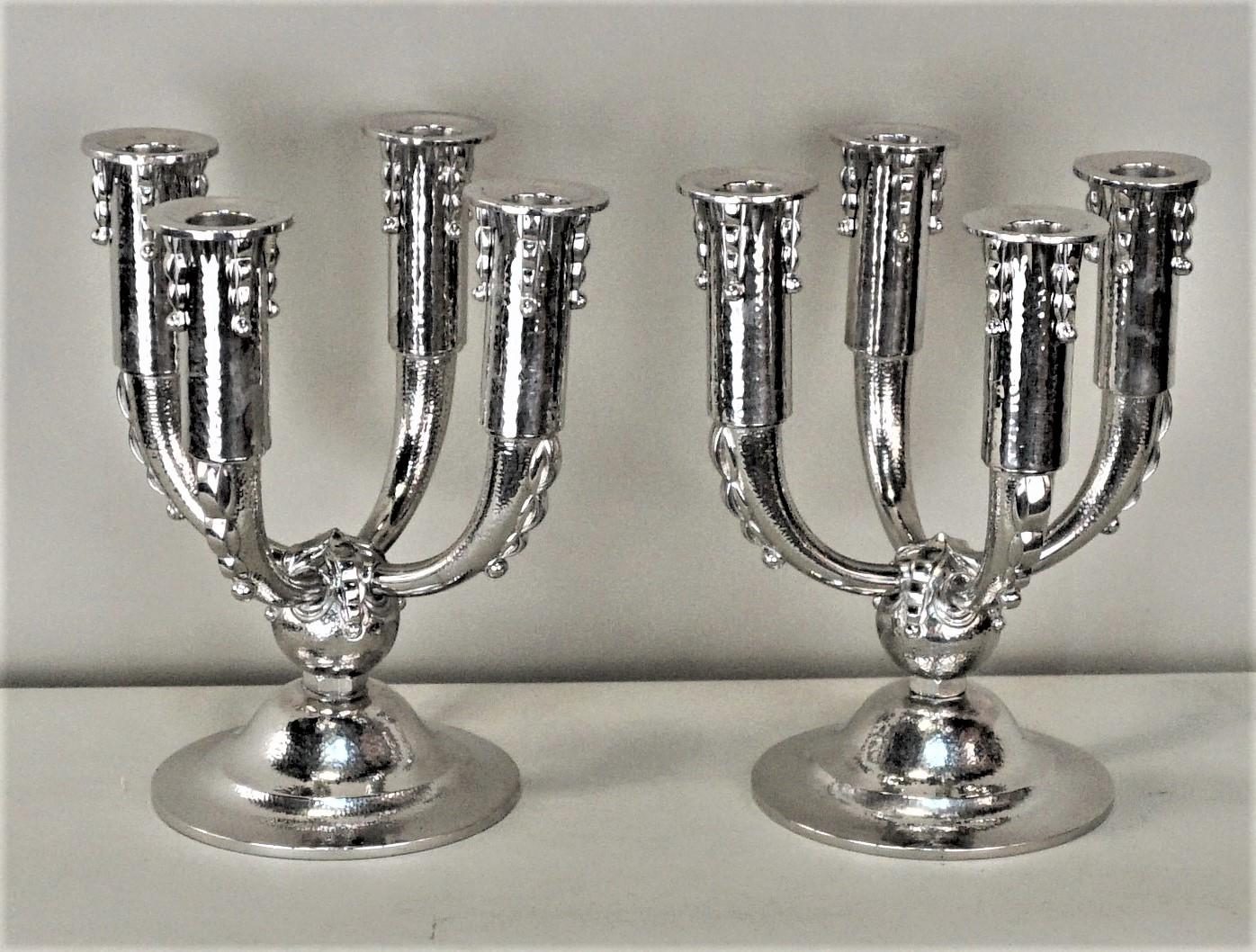 Pair of French Art Deco Candelabra For Sale 2