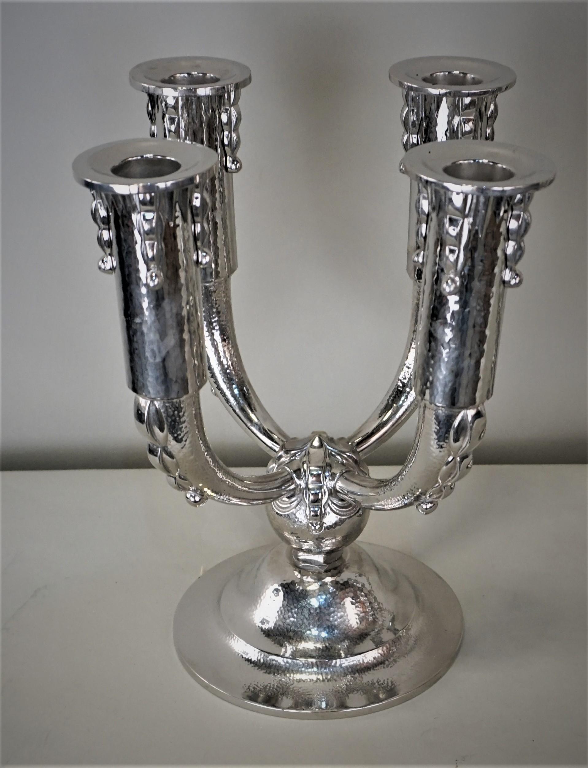 Pair of French Art Deco Candelabra In Good Condition For Sale In Fairfax, VA