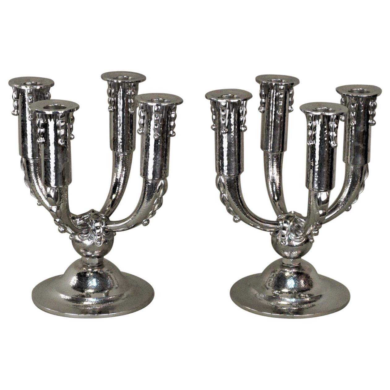 Pair of French Art Deco Candelabra For Sale