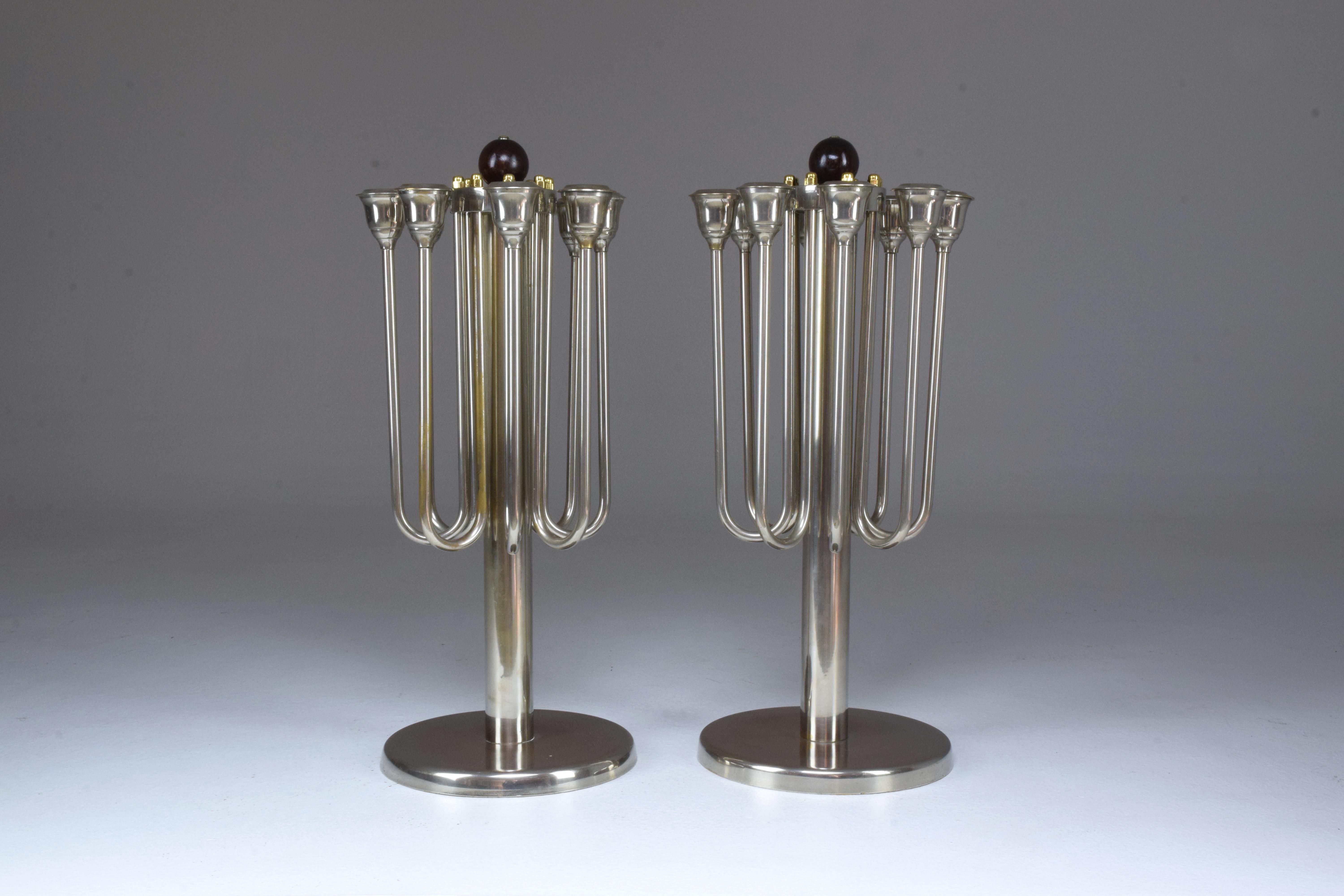 Pair of French Art Deco Candleholders, 1930s In Good Condition For Sale In Paris, FR