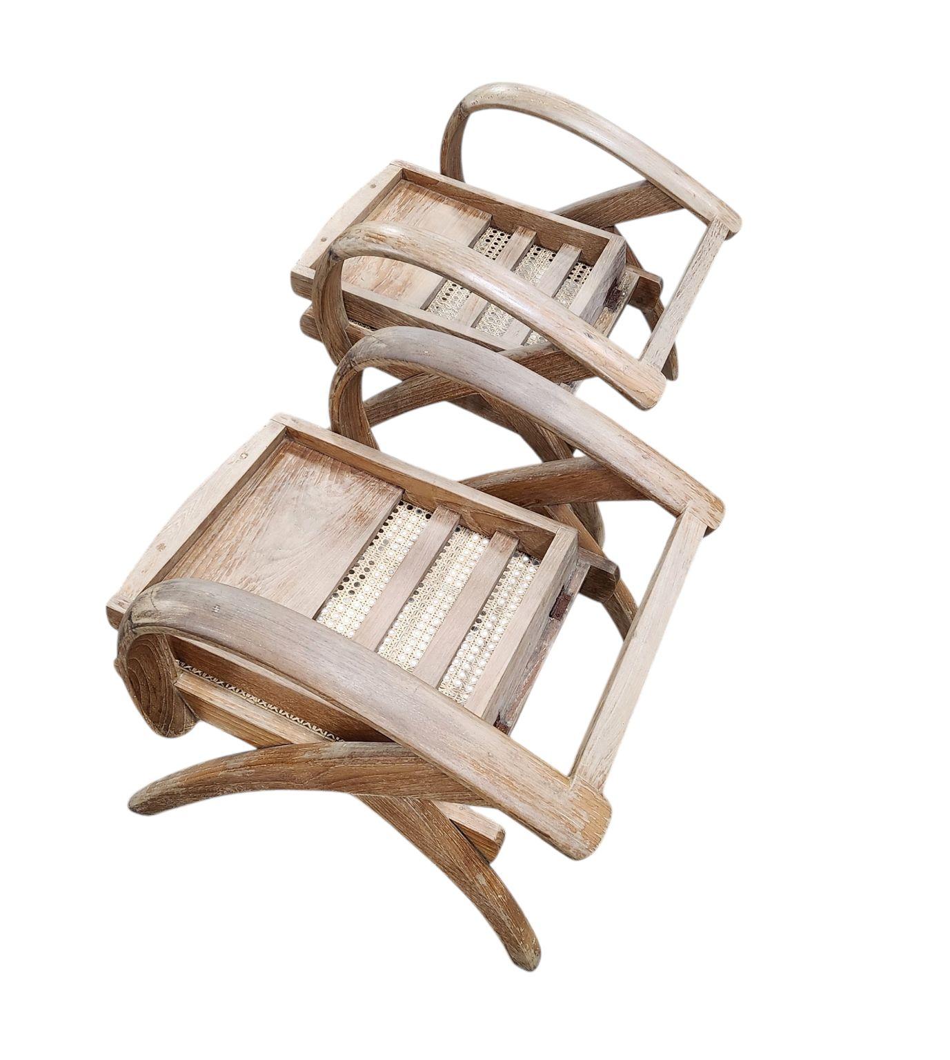 Pair Of French Art Deco Cerused Oak Chairs Attributed to Rene Gabriel C.1940 For Sale 7