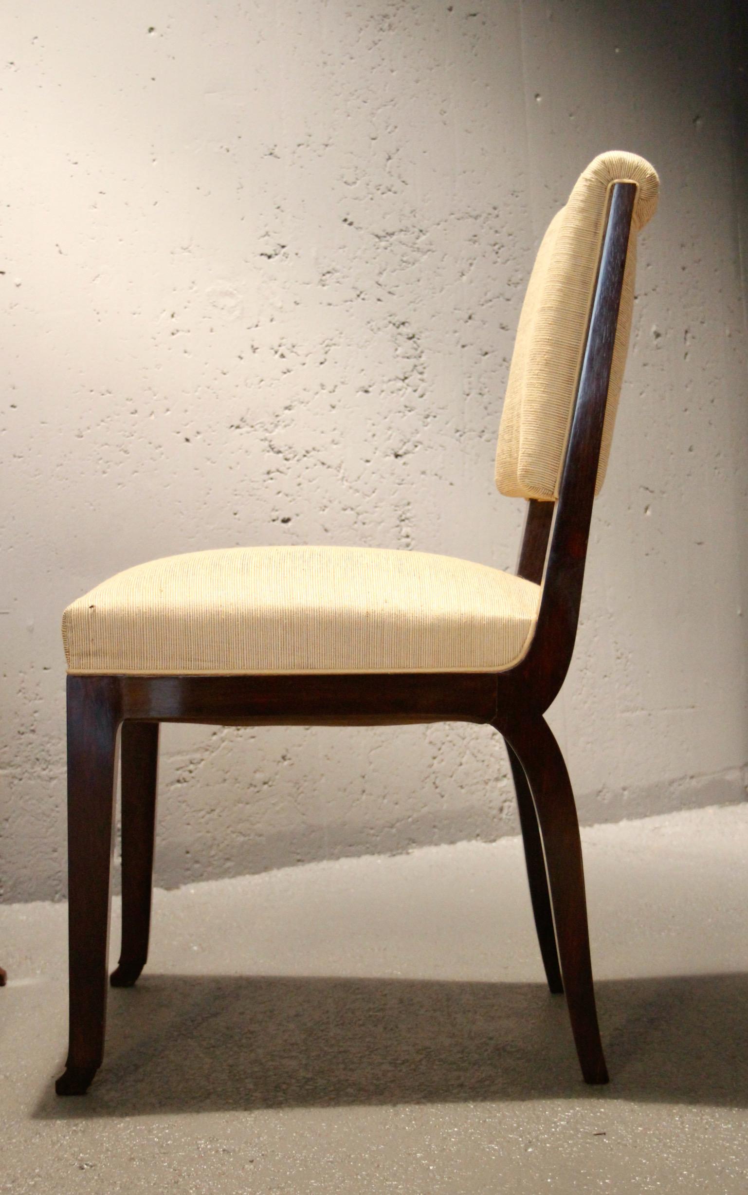 Paar französische Art-Déco-Stühle im Angebot 4