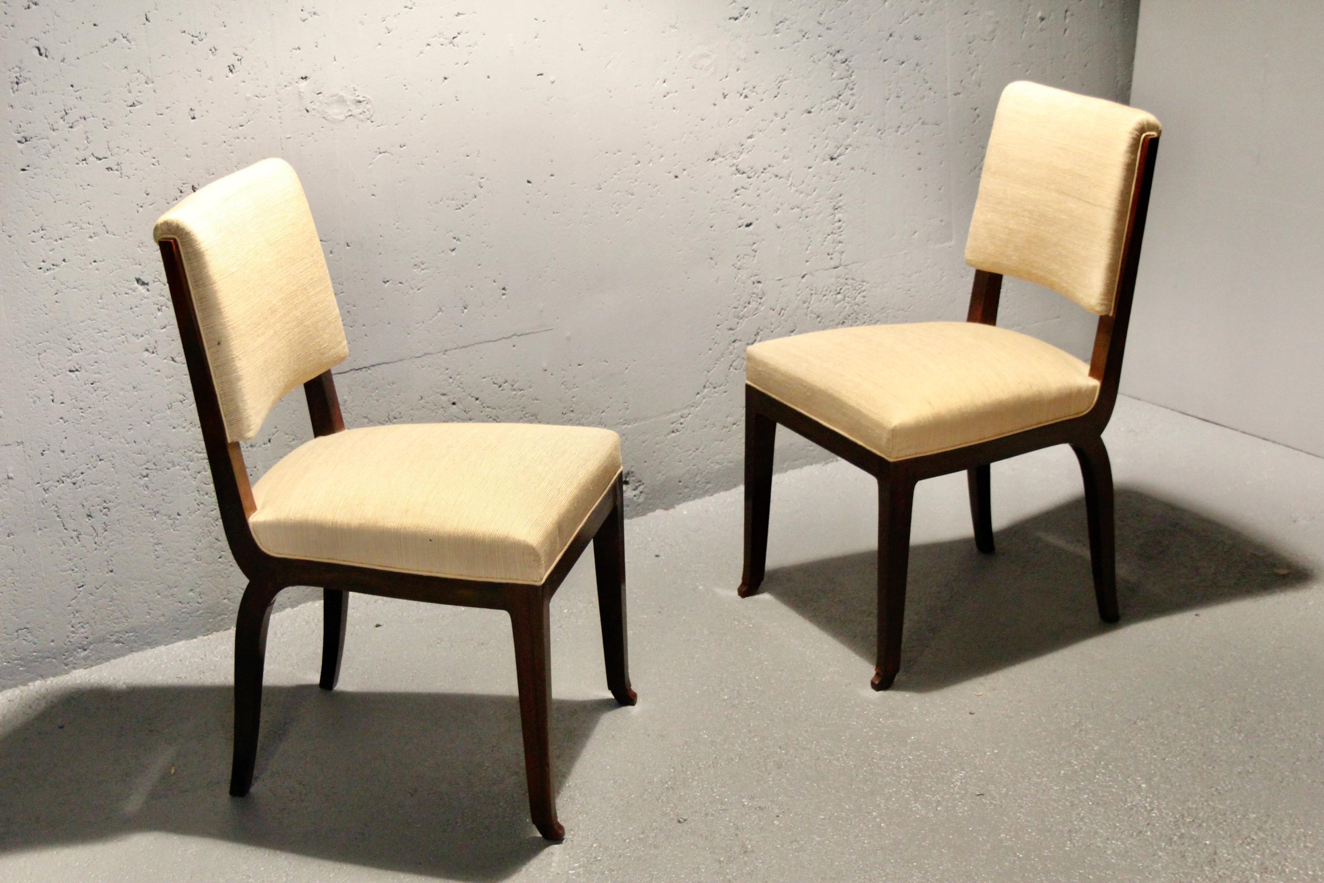 Paar französische Art-Déco-Stühle 