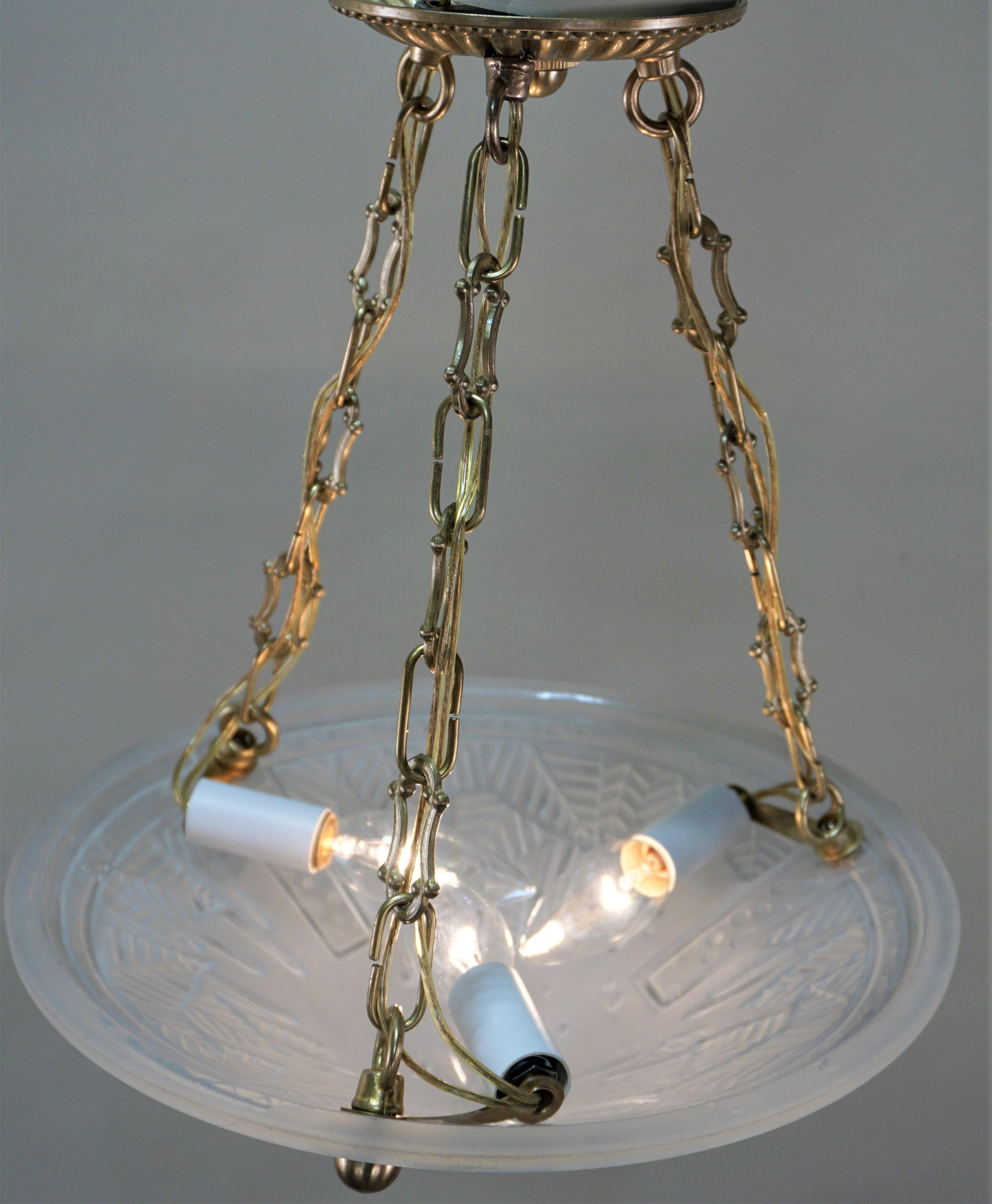 Pair of French Art Deco Chandelier by Muller Freres 5