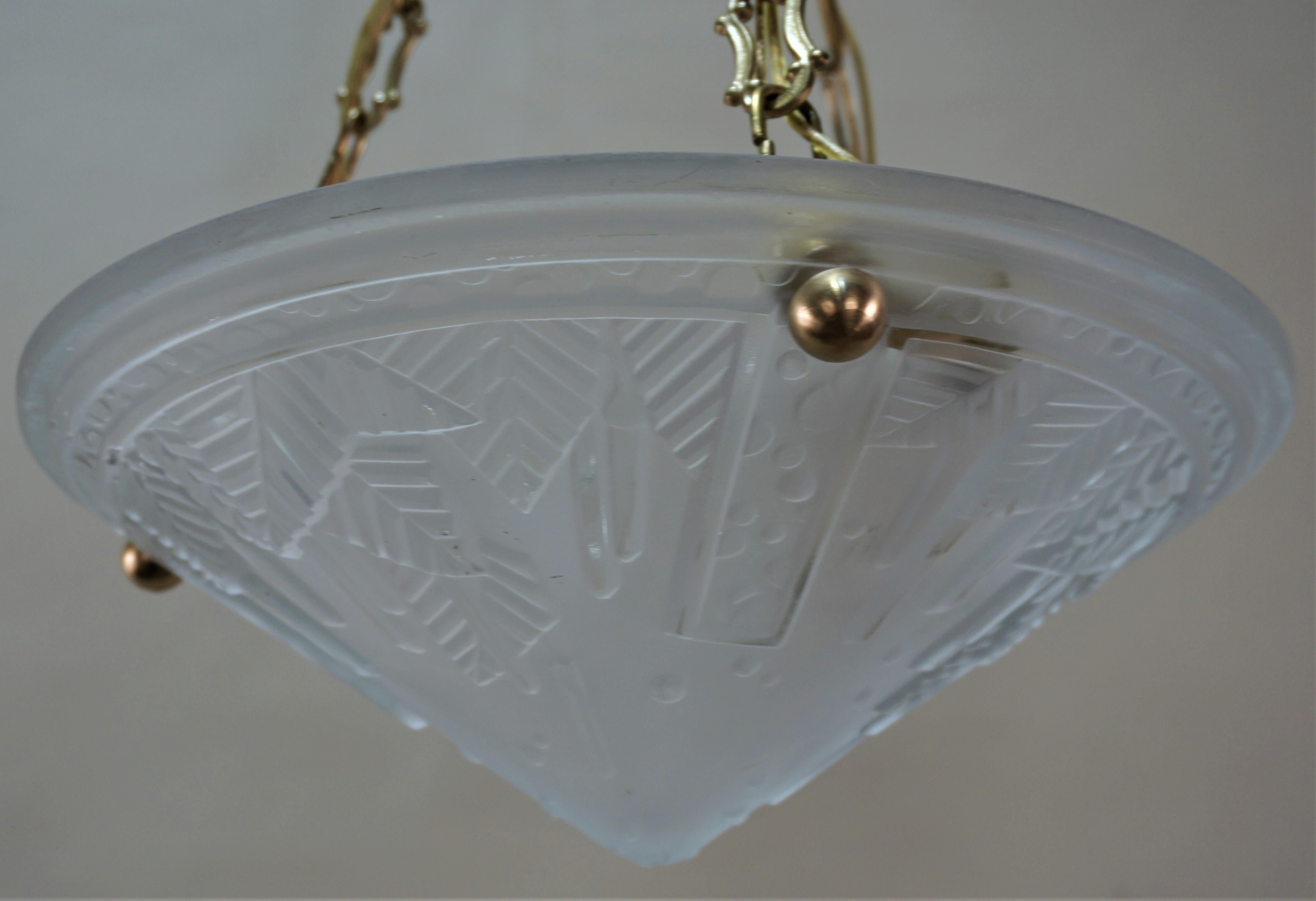 Pair of French Art Deco Chandelier by Muller Freres 4