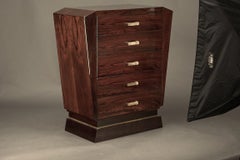 Pair of French Art Deco Chest of Drawers in Walnut