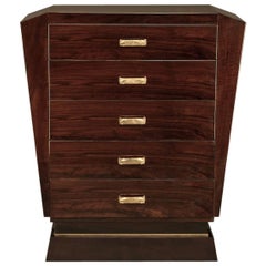 Pair of French Art Deco Chest of Drawers in Walnut