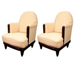 Pair of French Art Deco Club Chairs by Sue et Mare