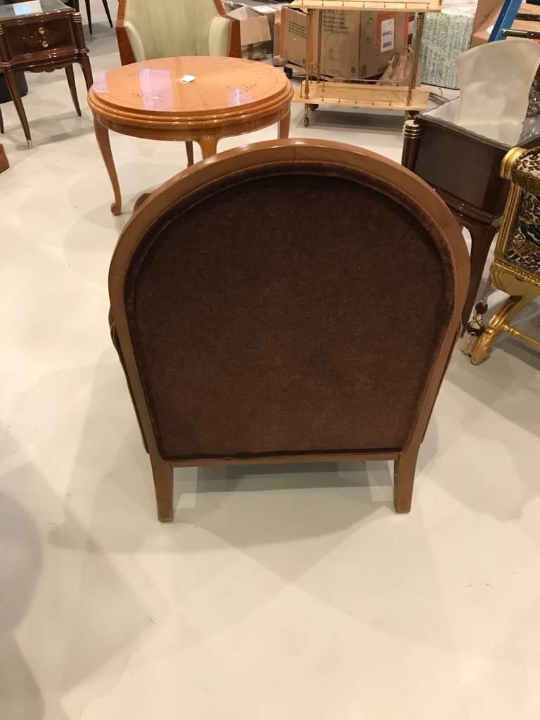 Pair of French Art Deco Club Chairs Carved Front Legs For