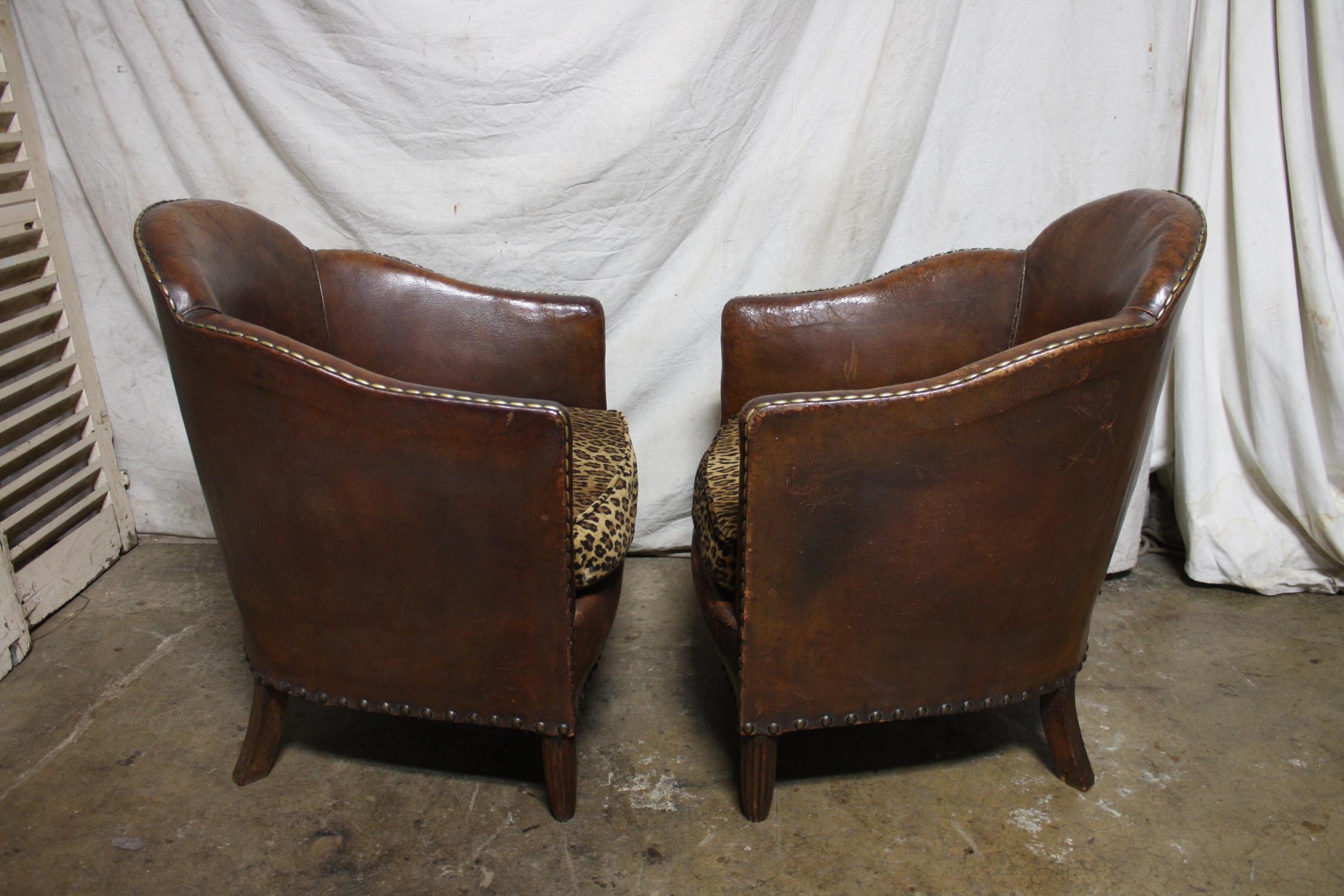 Pair of French Art Deco Club Chairs 5