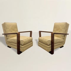 Pair of French Art Deco Club Chairs