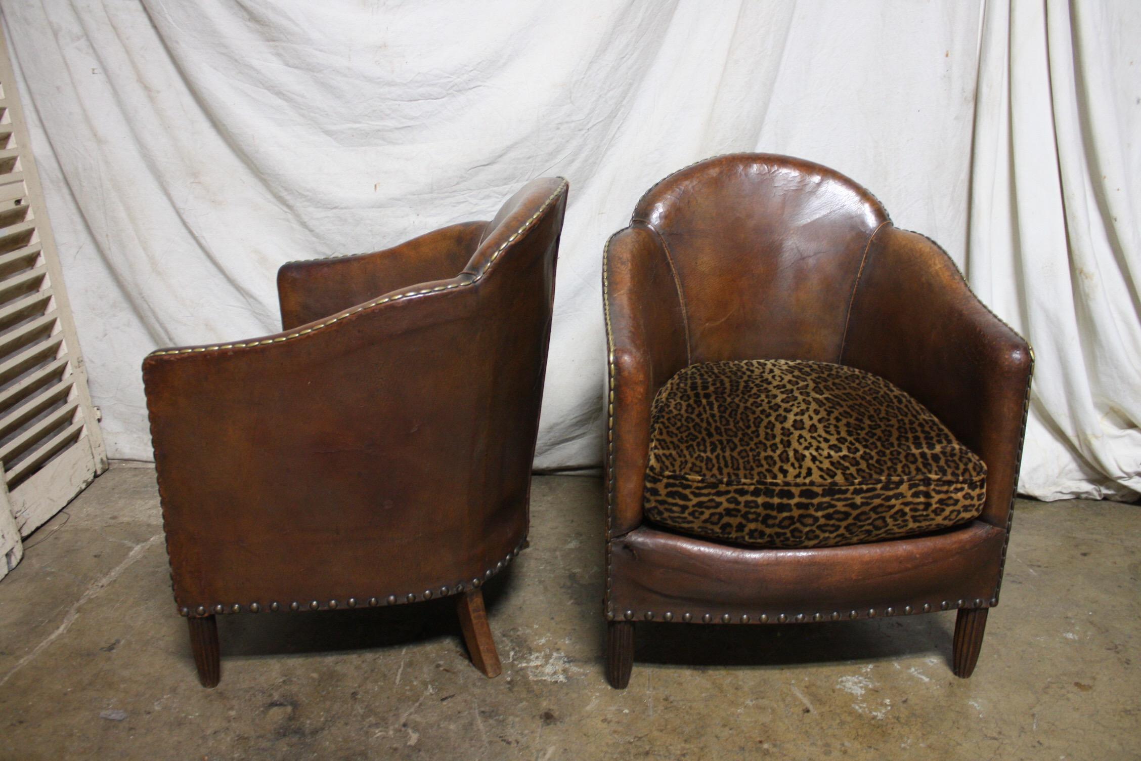 Pair of French Art Deco Club Chairs 2