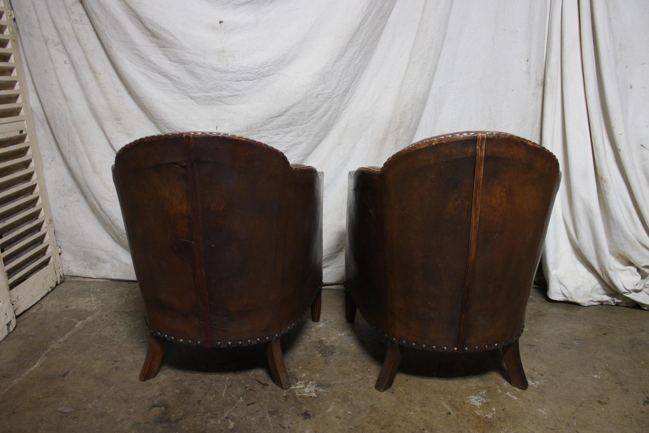 Pair of French Art Deco Club Chairs 4