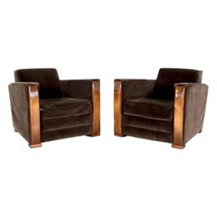 Pair of French Art Deco Club Chairs