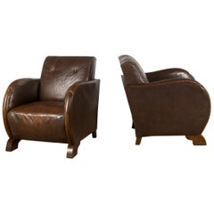 Pair of French Art Deco Club Chairs Pair of French Art Deco Club Chairs