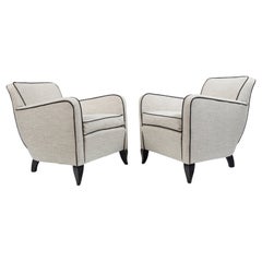 Antique Pair of French Art Deco Club Chairs