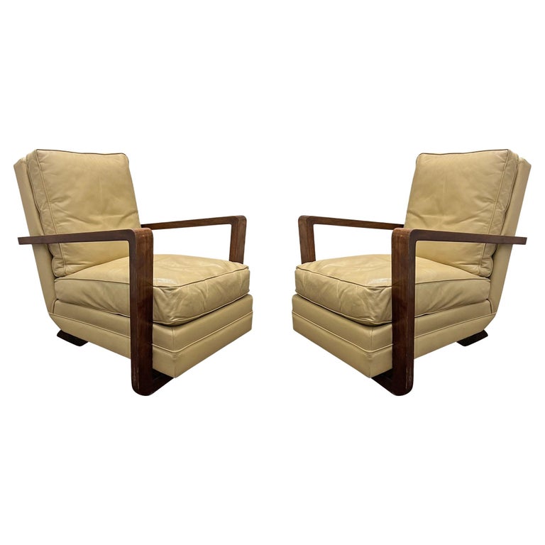 Pair of French Art Deco Club Chairs For Sale at 1stDibs