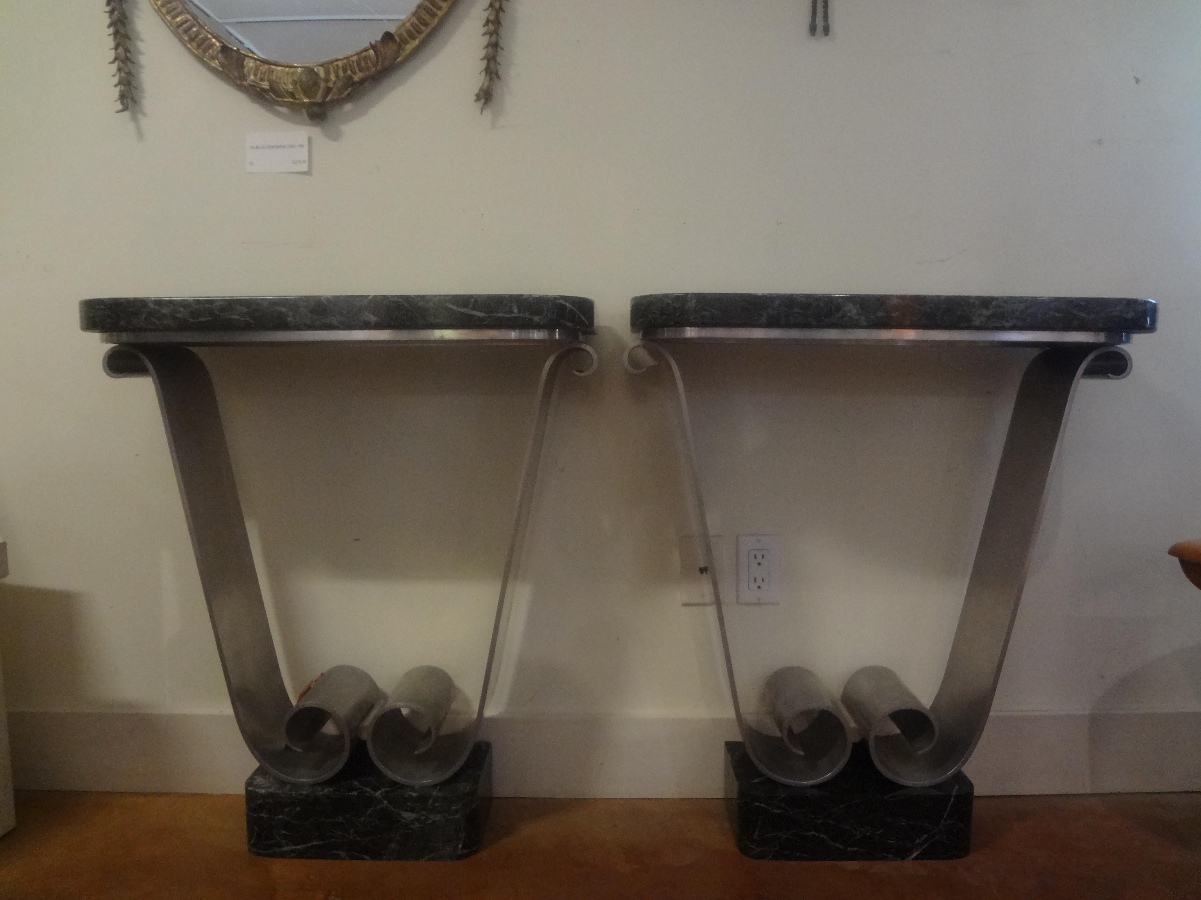 Pair Of French Art Deco Console Tables Attributed To André Arbus For Sale 3