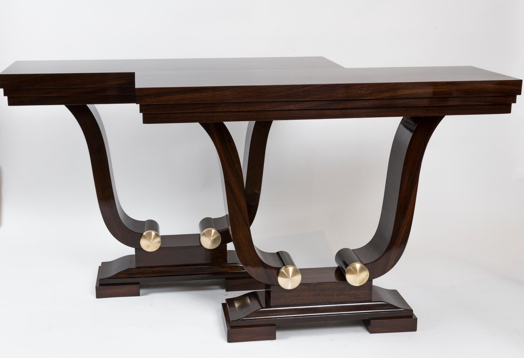 Pair of French Art Deco Console Tables In Good Condition In Westport, CT