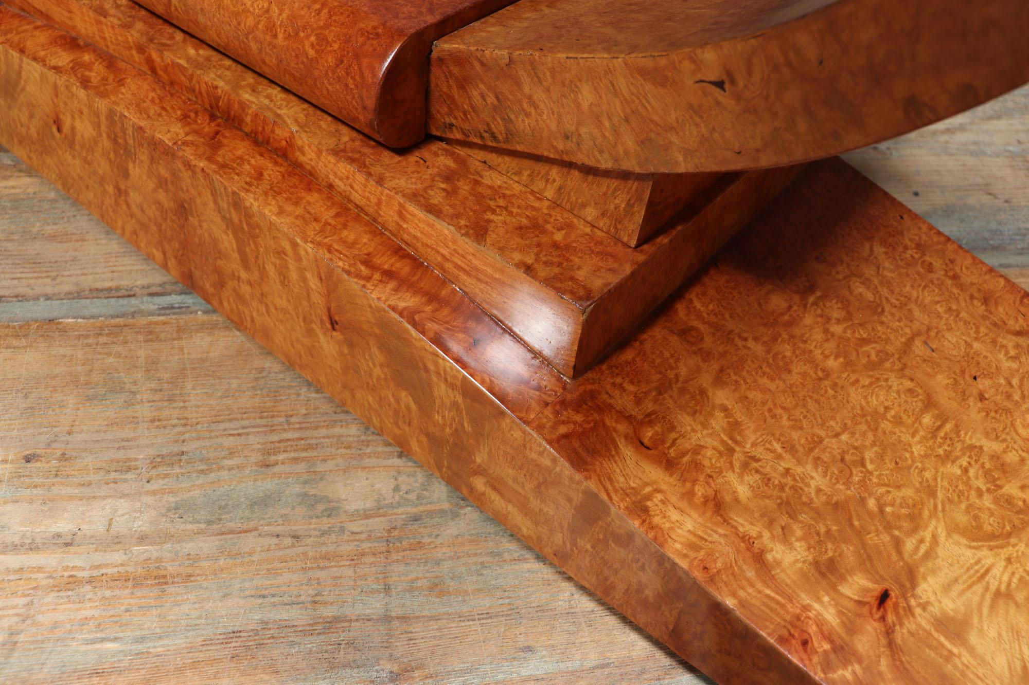 Pair of French Art Deco Console Tables in Amboyna 3