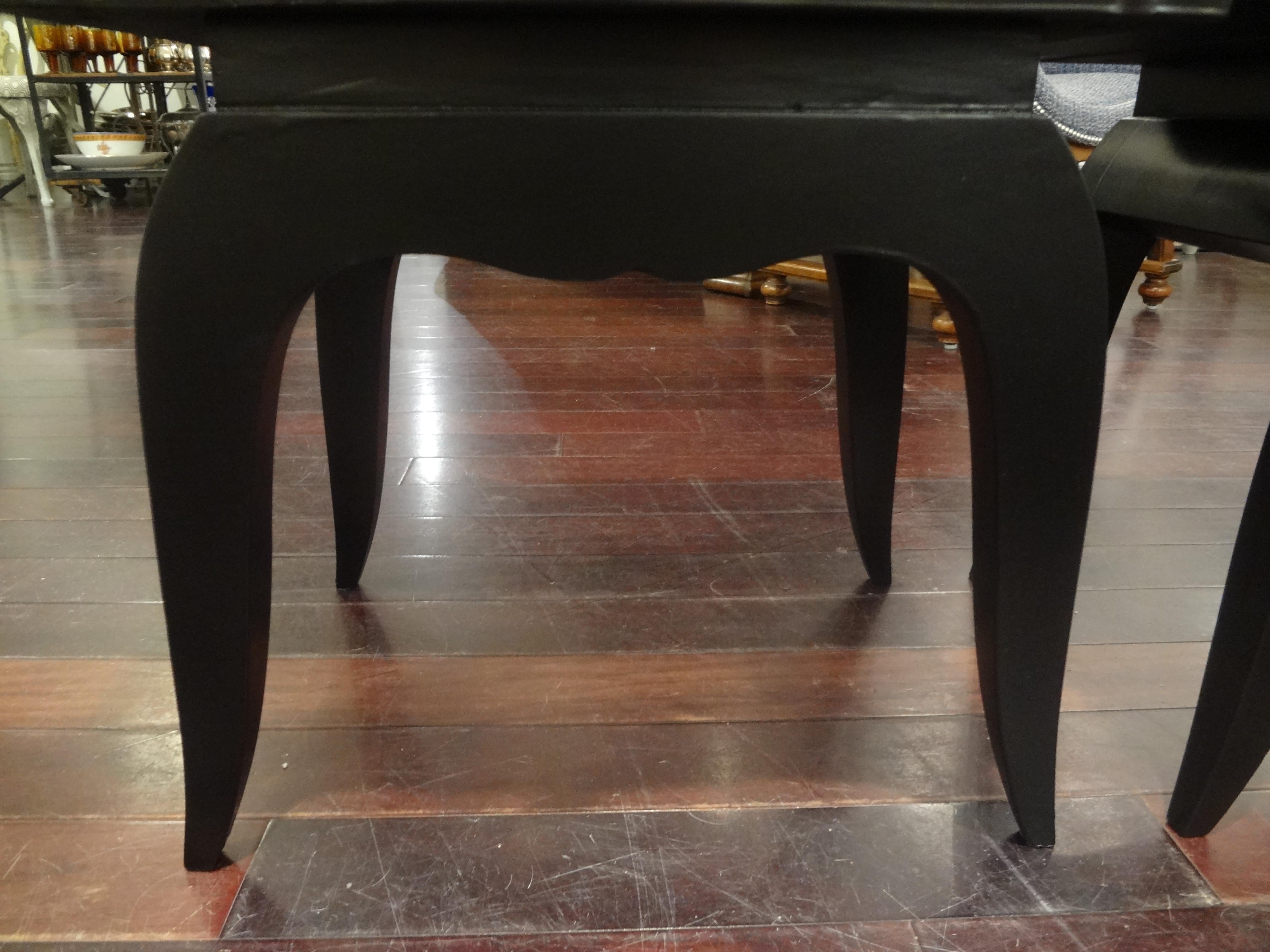 Mid-20th Century Pair of French Art Deco Ebonized Chests in the Manner of Jules Leleu