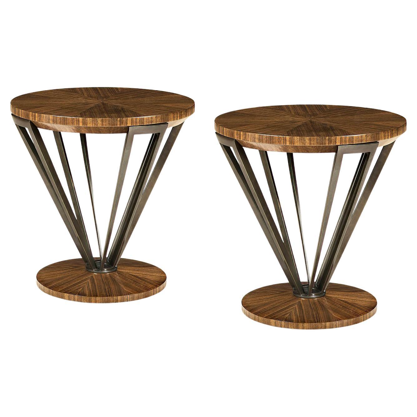 Pair of French Art Deco Style End Tables For Sale