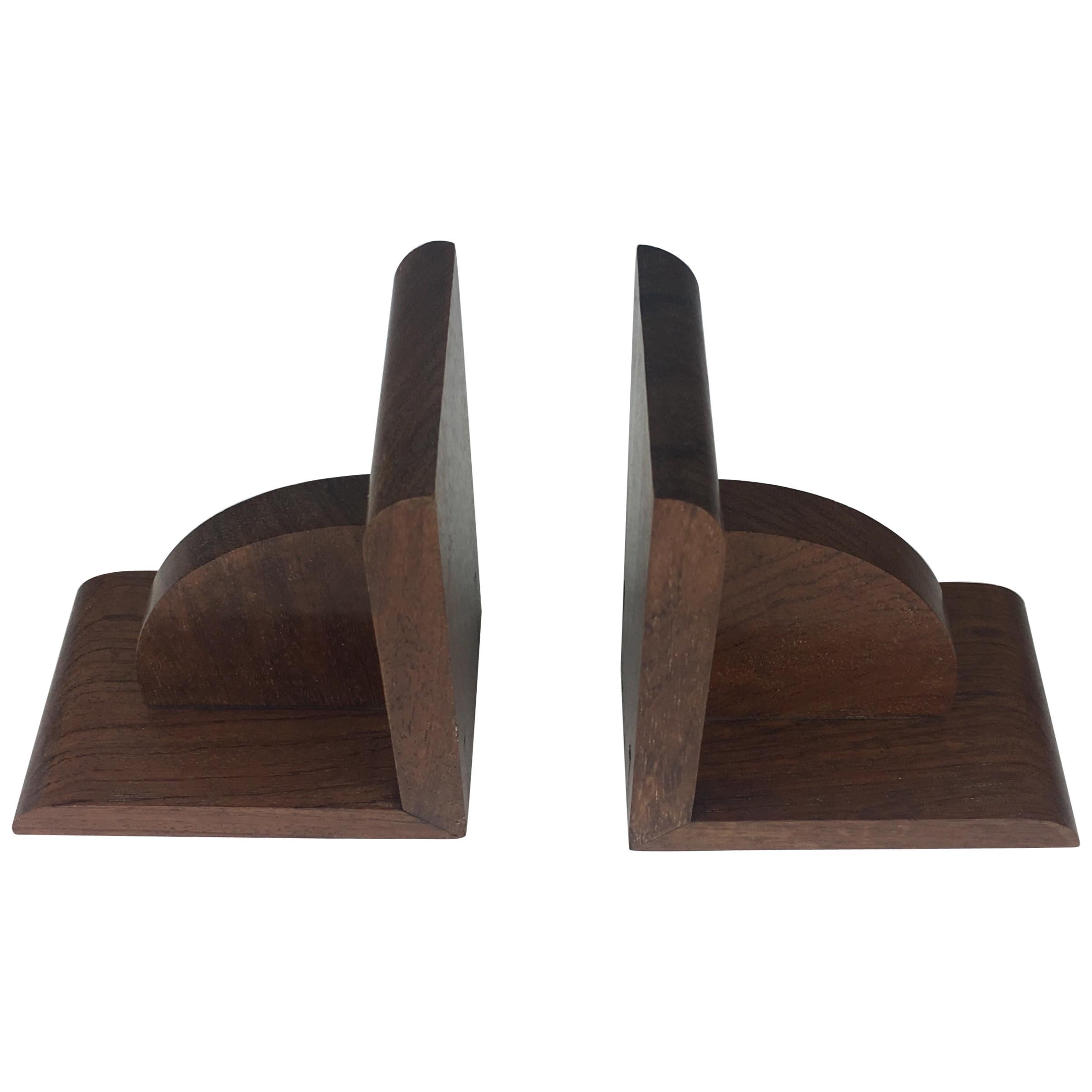 Pair of French Art Deco Era, Wooden Bookends