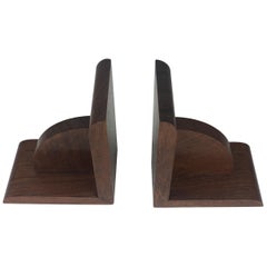Antique Pair of French Art Deco Era, Wooden Bookends