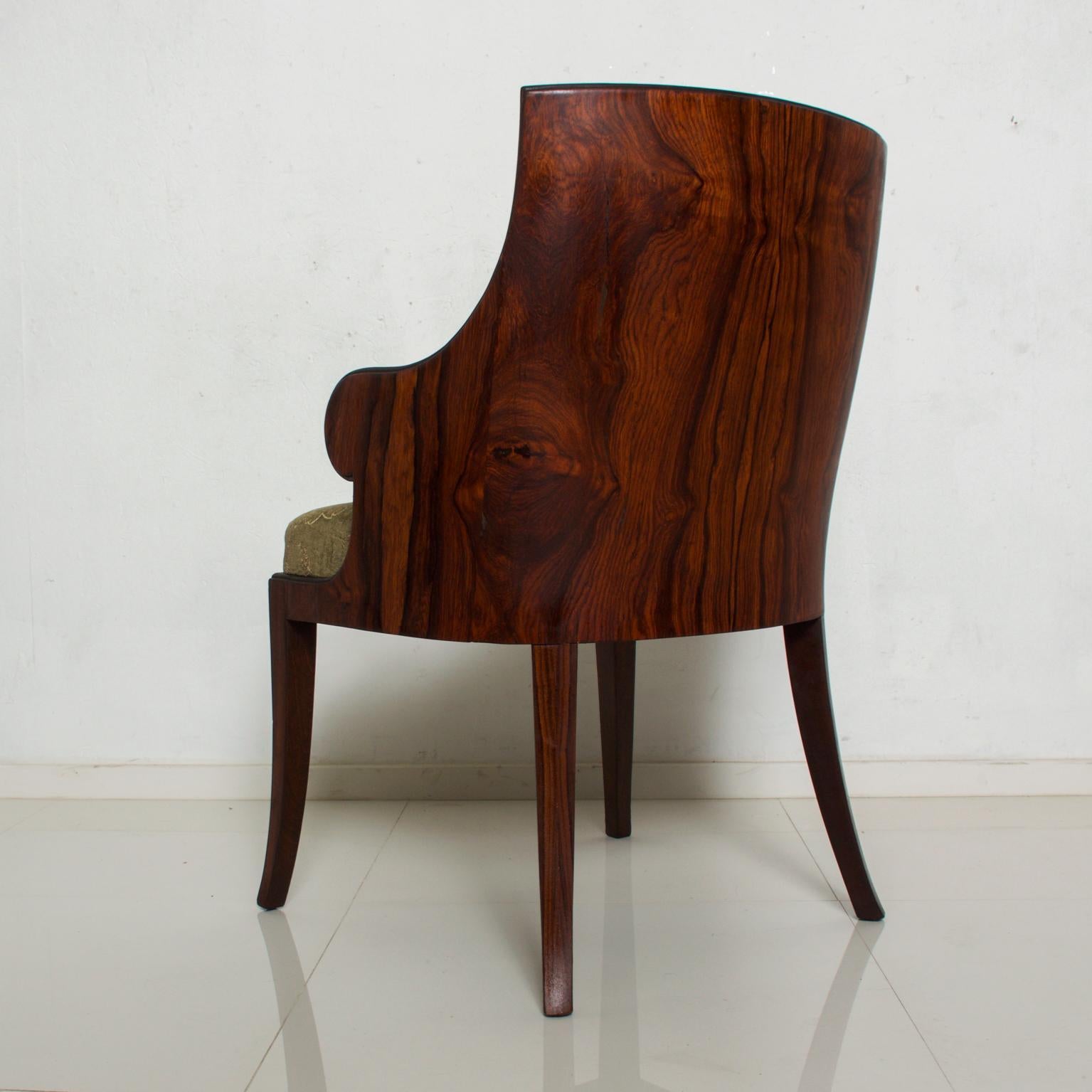 1940s French Art Deco Sculptural Pair of Rosewood Armchairs Style Gilbert Rohde 1