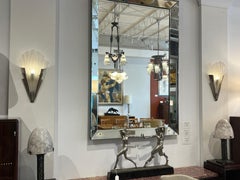 Pair of French Art Deco Fan-Form Wall Sconces Signed Degué, France, 1930s