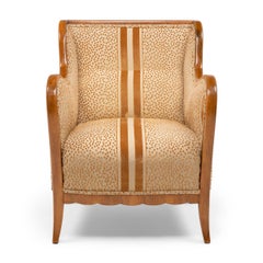 Pair of French Art Deco Fruitwood Armchairs