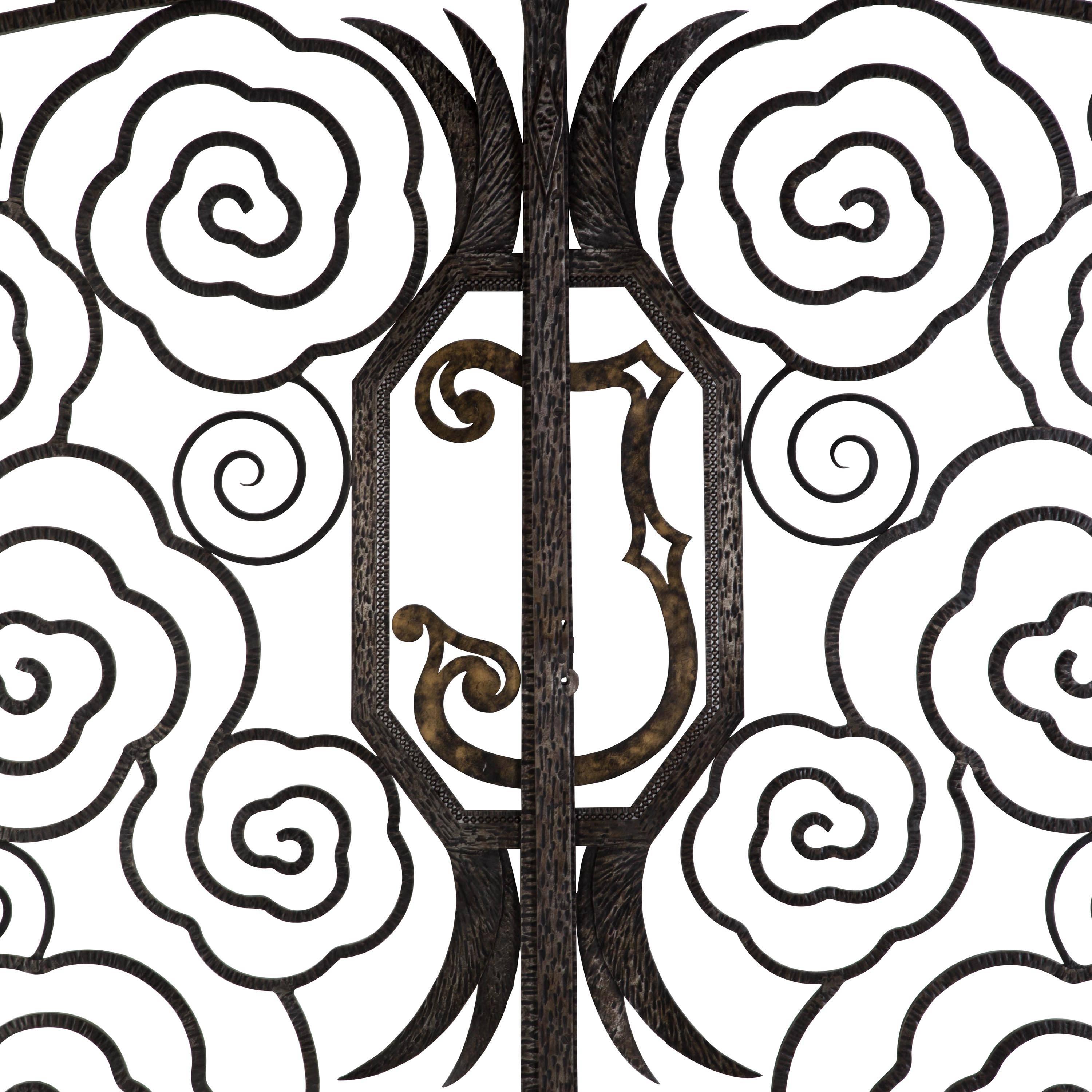 Wrought Iron Pair of French Art Deco Gates