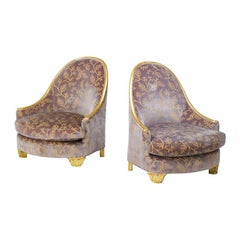 Pair of French Art Deco Giltwood Pair of Chairs Attributable to Paul Follot