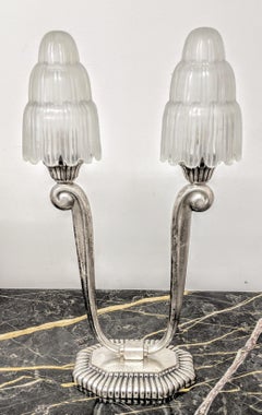 Pair of French Art Deco Lamps by Sabino & Capon