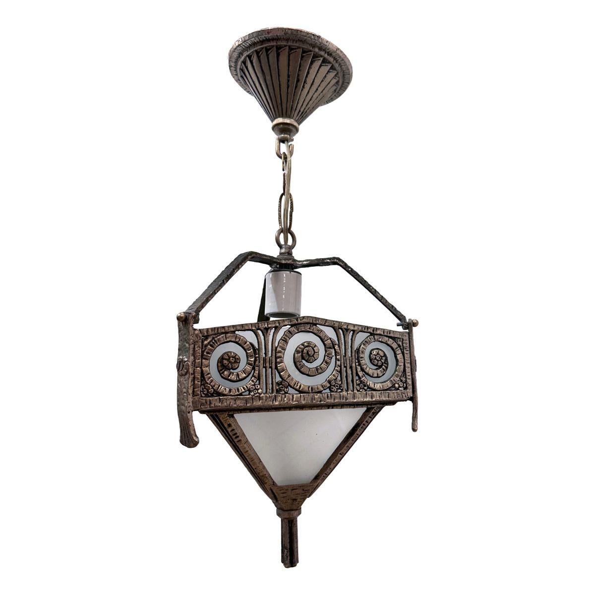 Mid-20th Century Pair of French Art Deco Lanterns, Sold Individually For Sale