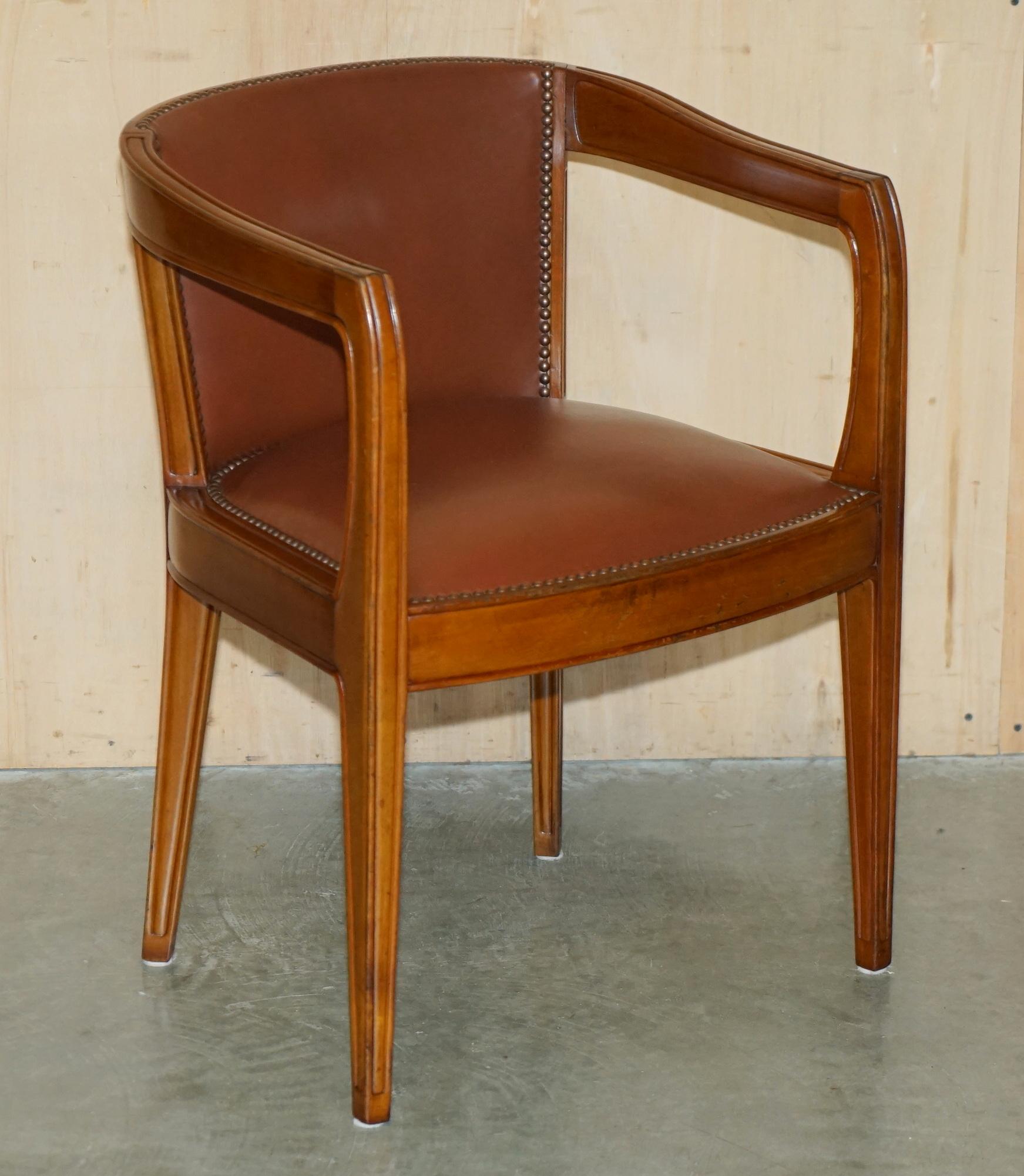 PAiR OF FRENCH ART DECO LEON JALLOT ART NOUVEAU WALNUT ARMCHAIRS PART OF A SUITE For Sale 5
