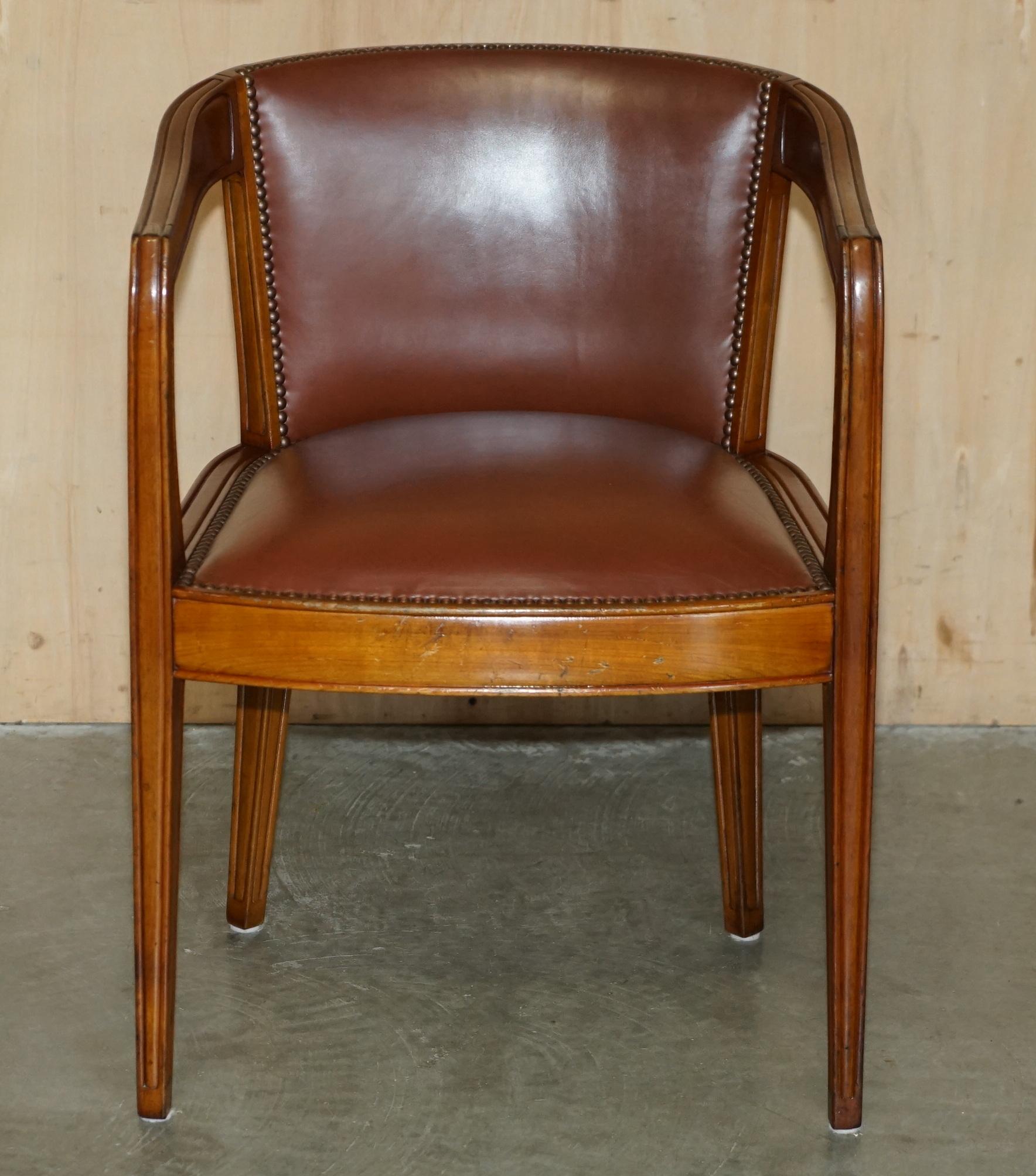 PAiR OF FRENCH ART DECO LEON JALLOT ART NOUVEAU WALNUT ARMCHAIRS PART OF A SUITE For Sale 6