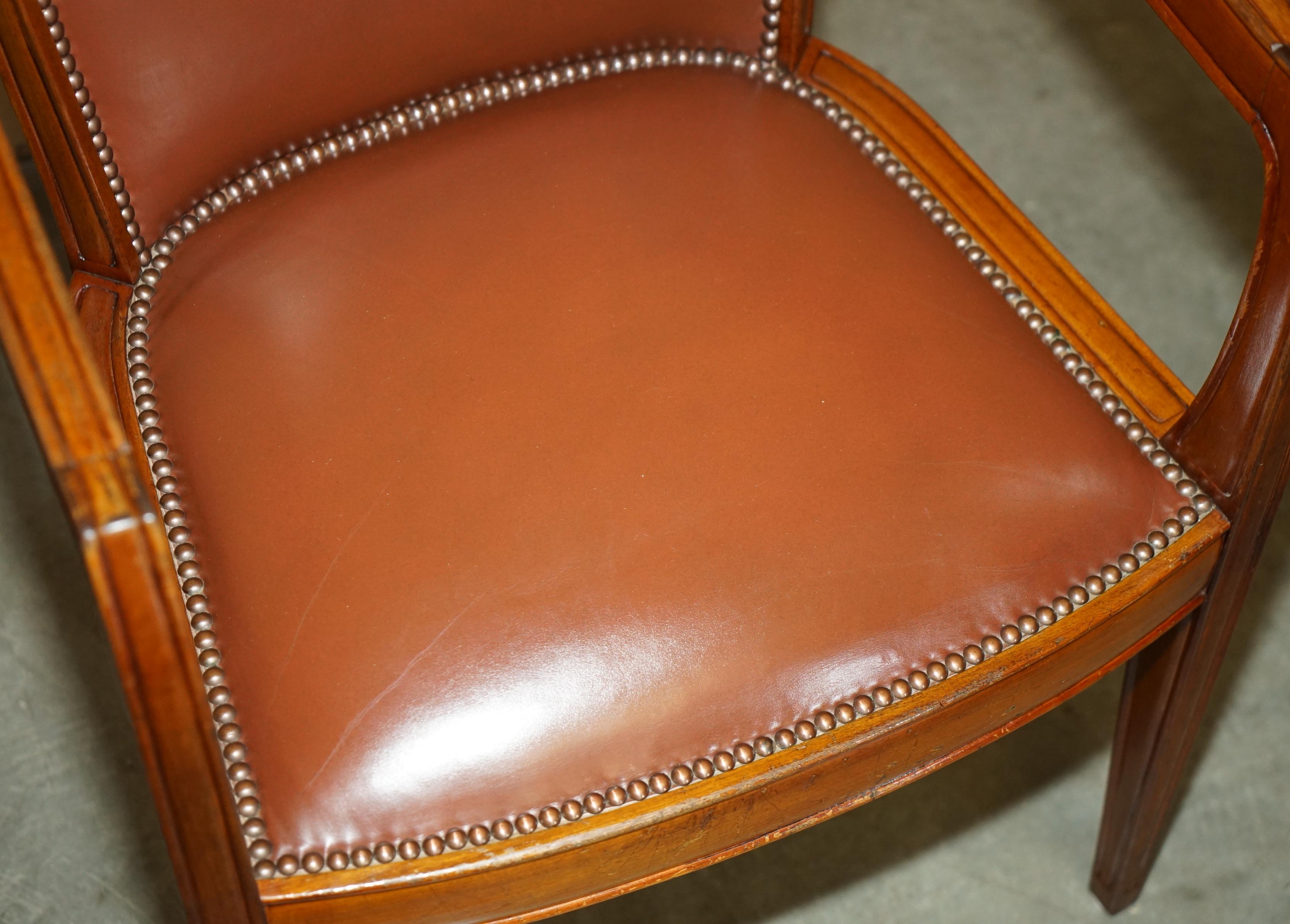 PAiR OF FRENCH ART DECO LEON JALLOT ART NOUVEAU WALNUT ARMCHAIRS PART OF A SUITE For Sale 9