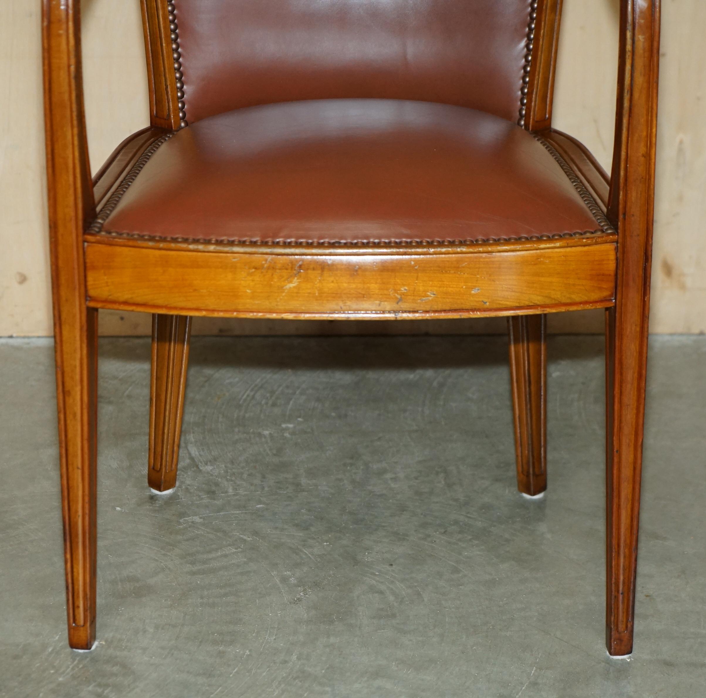 PAiR OF FRENCH ART DECO LEON JALLOT ART NOUVEAU WALNUT ARMCHAIRS PART OF A SUITE For Sale 11