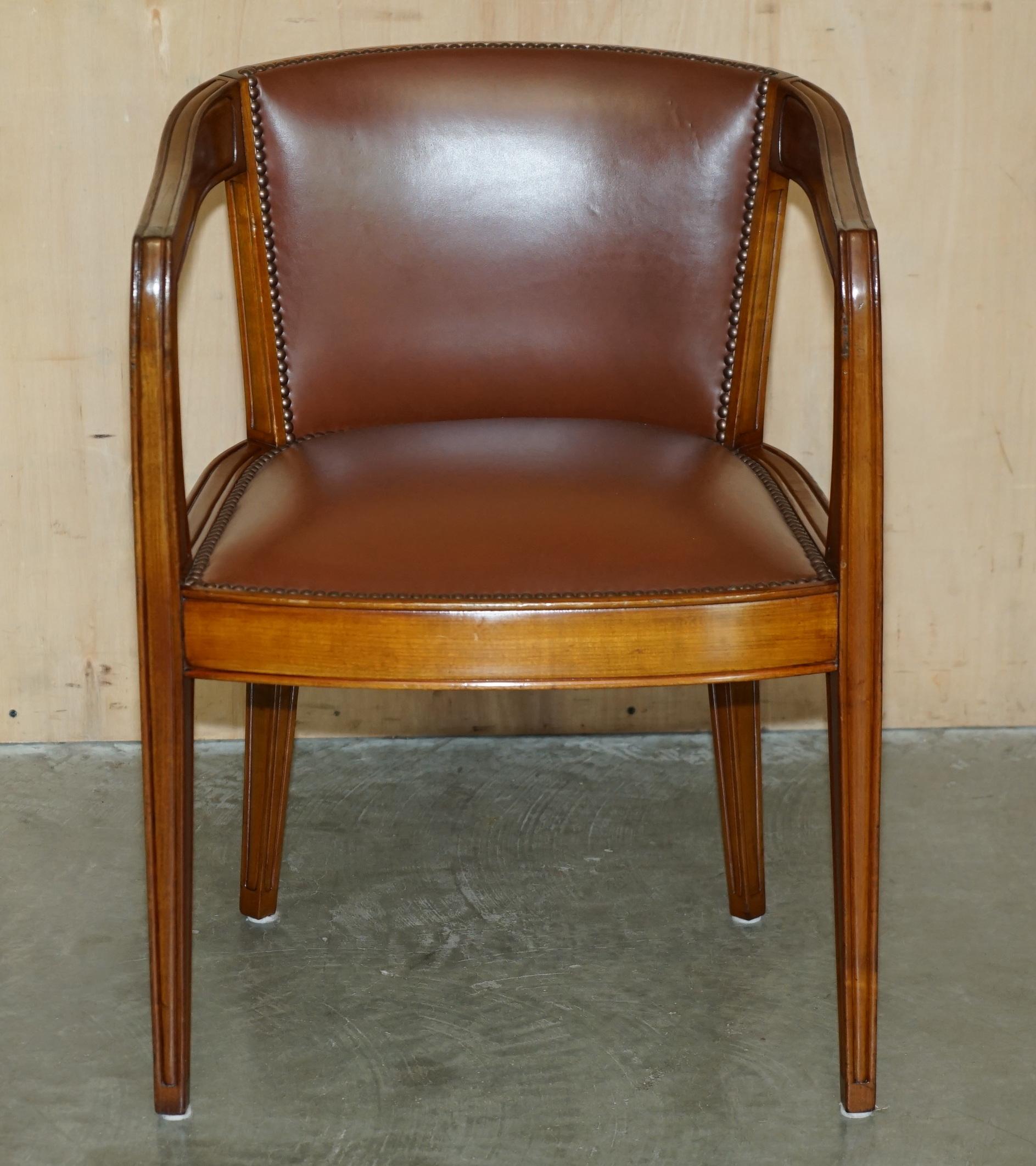Art Deco PAiR OF FRENCH ART DECO LEON JALLOT ART NOUVEAU WALNUT ARMCHAIRS PART OF A SUITE For Sale