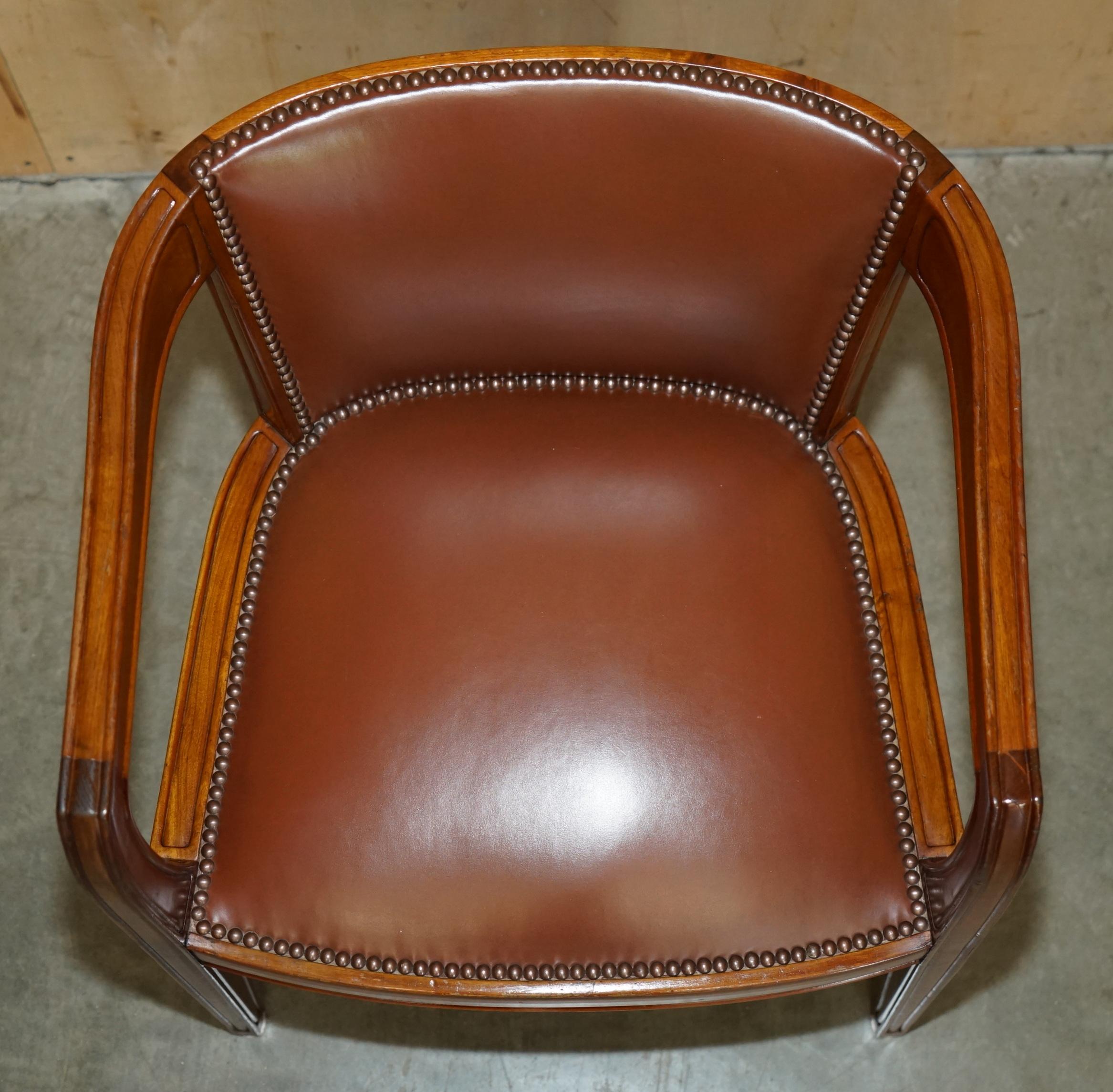 Hand-Crafted PAiR OF FRENCH ART DECO LEON JALLOT ART NOUVEAU WALNUT ARMCHAIRS PART OF A SUITE For Sale