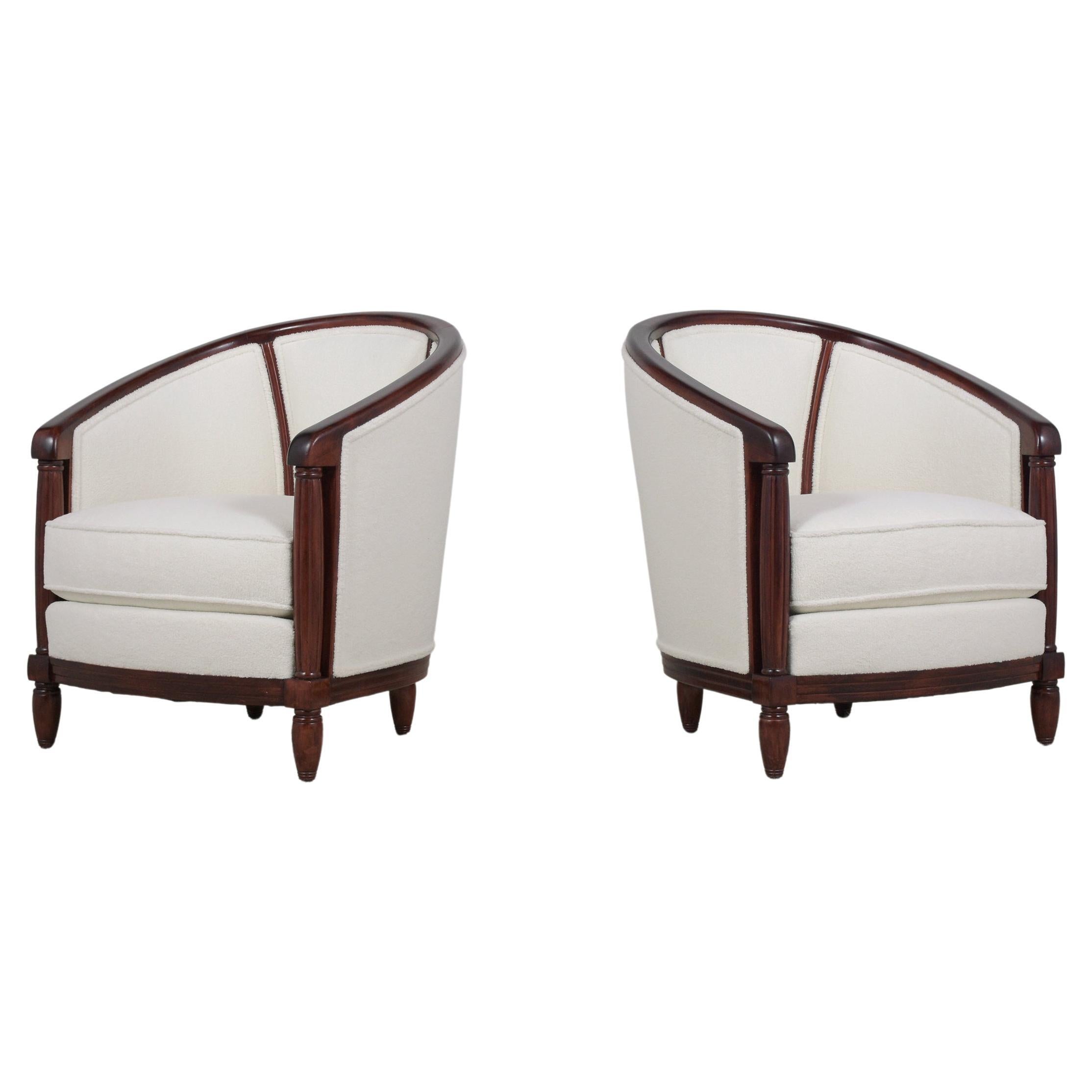 Pair of French Art-Deco Lounge Chairs