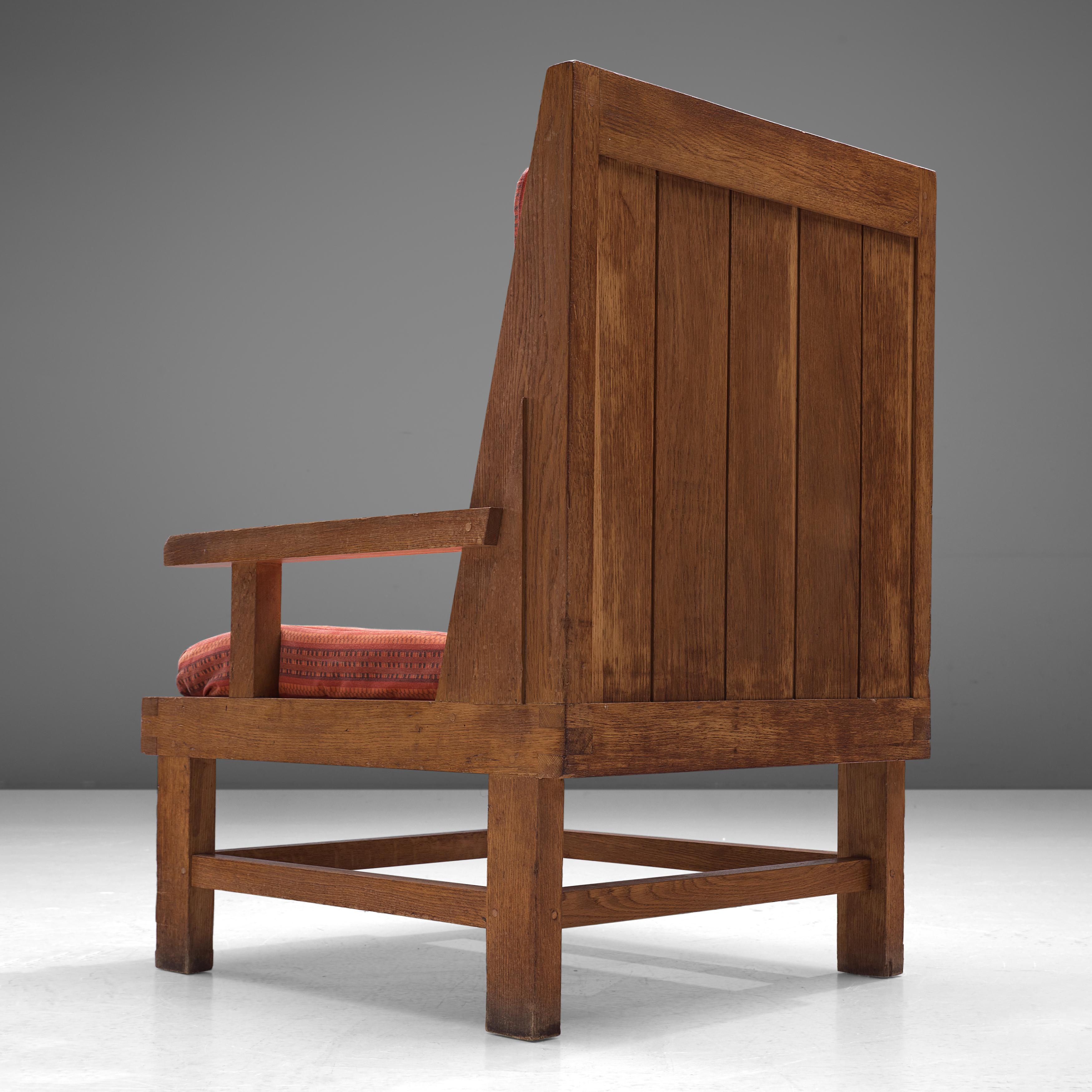 Pair of French Art Deco Lounge Chairs in Oak 4