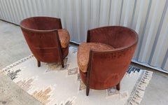 Pair of French Art Deco Lounge Chairs in the style of Emile-Jaques Ruhlman
