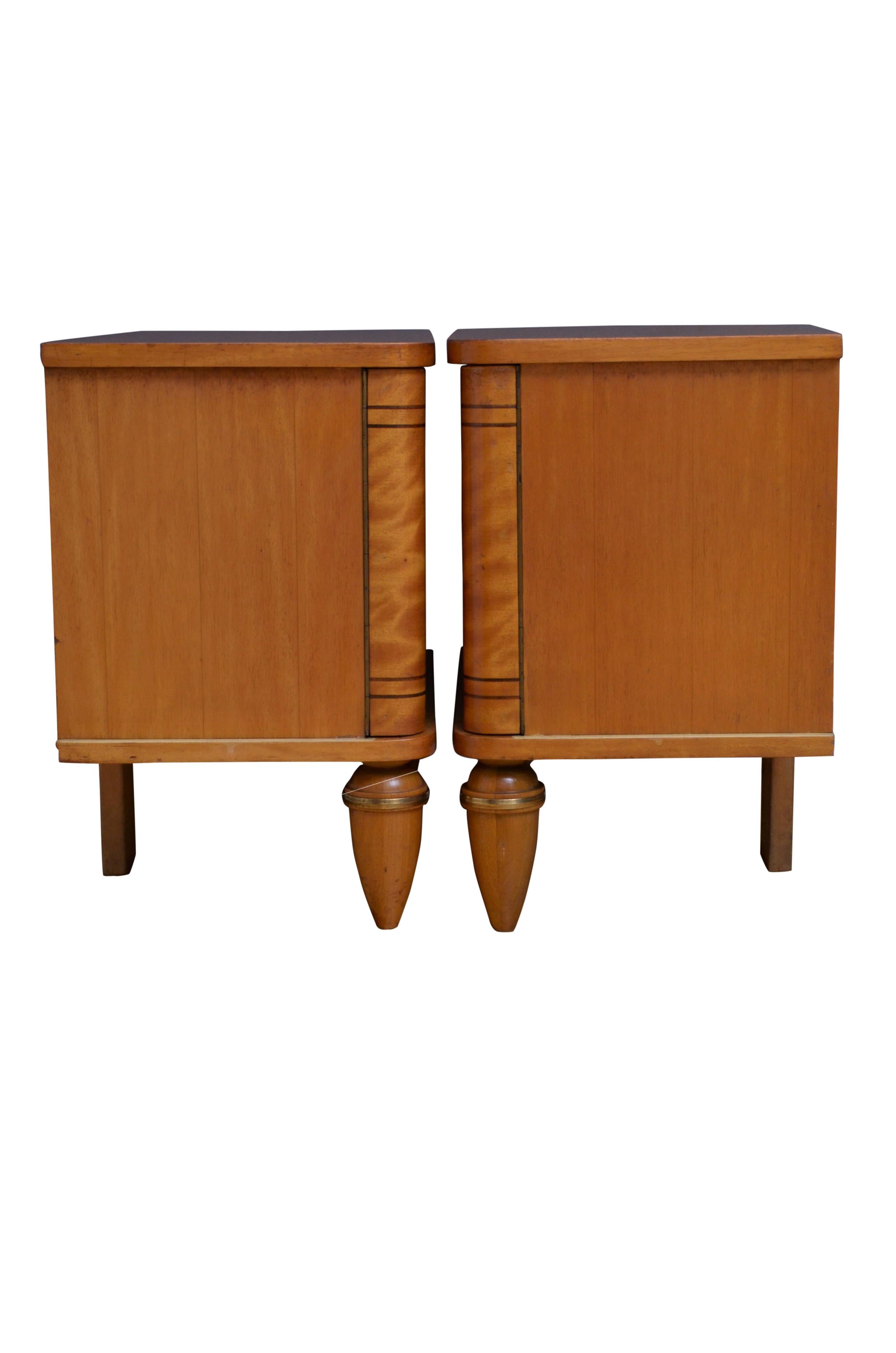 Pair of French Art Deco Low Bedside Cabinets 5