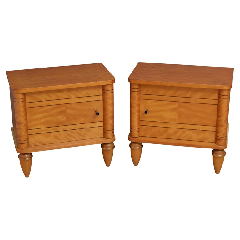 Pair of French Art Deco Low Bedside For Sale at 1stDibs