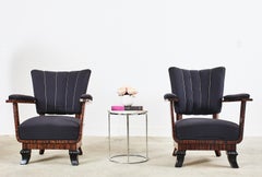 Pair of French Art Deco Macassar Club Chairs