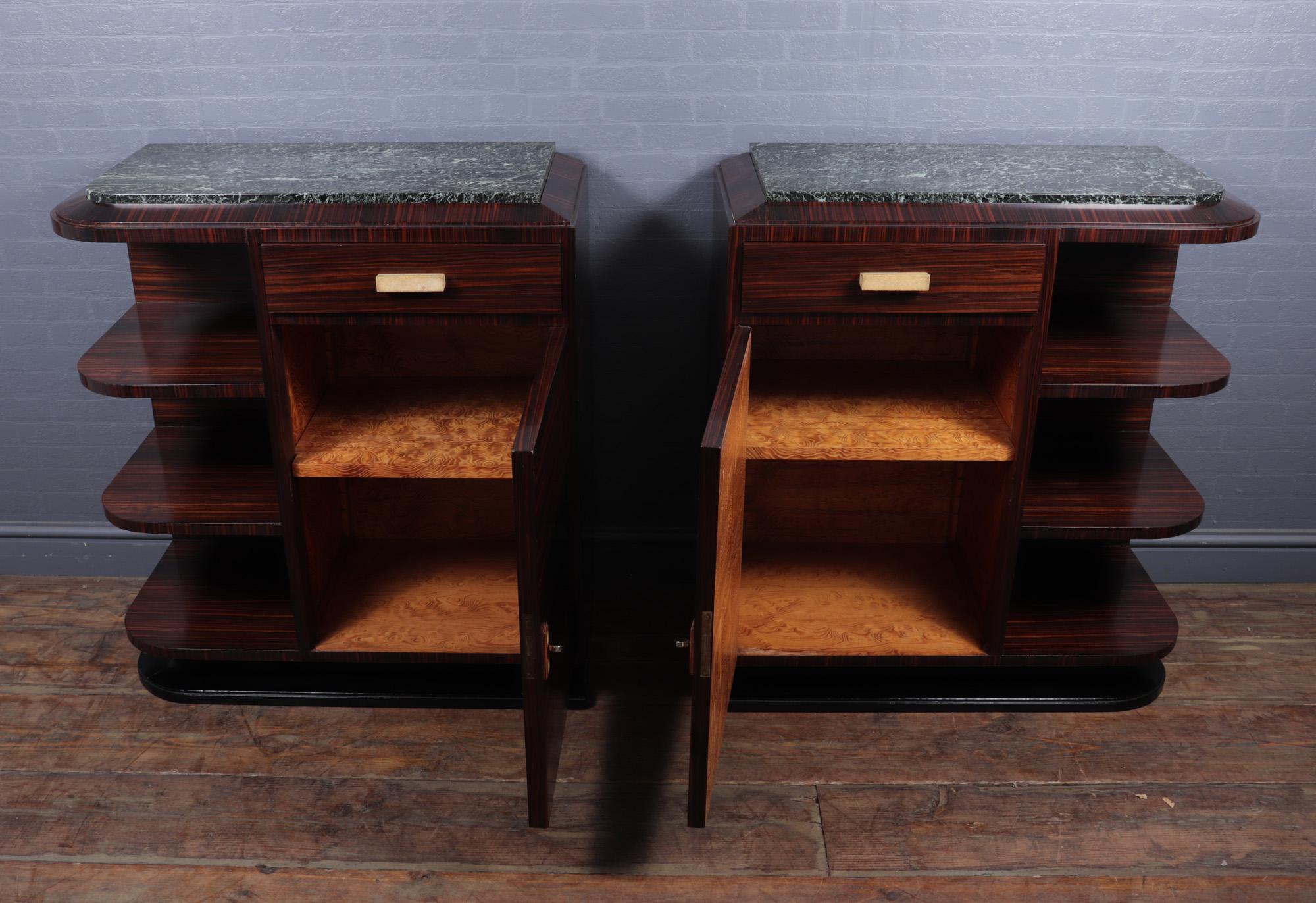 Pair of French Art Deco Macassar Ebony Cabinets 5