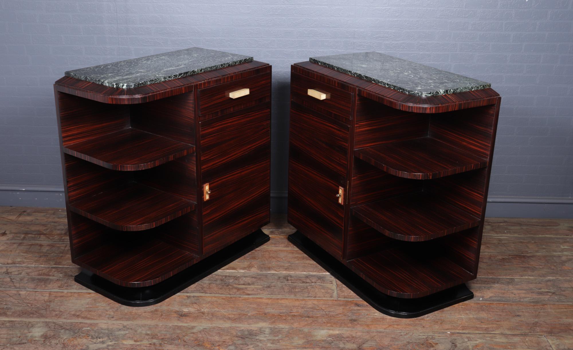 Pair of French Art Deco Macassar Ebony Cabinets For Sale 7