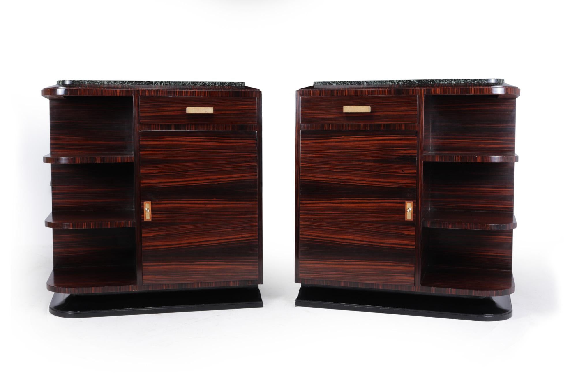 Pair of French Art Deco Macassar Ebony Cabinets 10